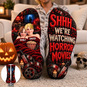 Our Little Horror Night Middle Tube Socks - Personalized Gifts For Couple 03OHDH290926