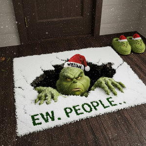Playful Green Monster Doormat - Personalized Gifts For Movie Lovers 09TGLU221025