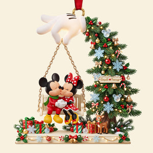 Xmas Couple Kissing On Swings Acrylic Ornament - Personalized Christmas Gifts For Couples 04pata290826