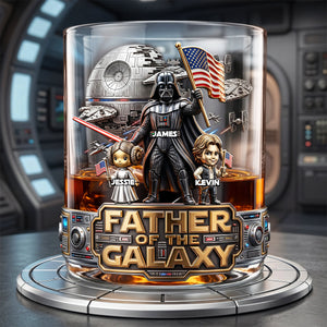 Space Adventure Dad Round Glass - Personalized Gifts For Dad 01PATA200526