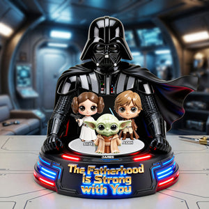 The Fatherhood Is Strong With You Acrylic Plaque - Personalized Gifts For Dad 02huta090526