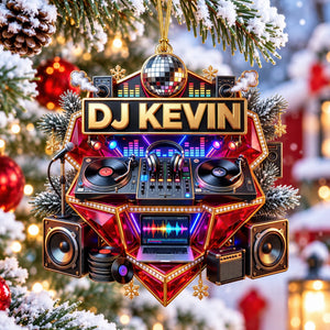 DJ Turntable Christmas Ornament - Personalized Gift For Music Lovers 02NAQN210926
