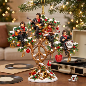 The Beatle Peace Tree Ornament, Personalized Gifts For Music Lovers & Hippie 05qhqn080926