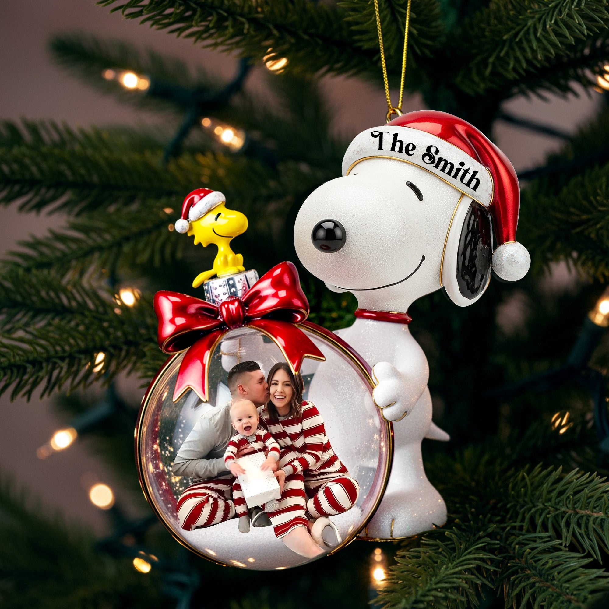 Snow Globe Custom Photo Ornament - Personalized Gift For Family 01PGLU011125