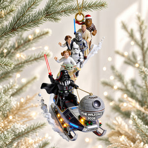 Elliptical Snow Slide Acrylic Ornament - Personalized Gifts 01QHDT310826