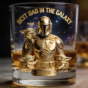 Great Space Dad Round Glass - Personalized Gifts For Dads 02PGDT040526