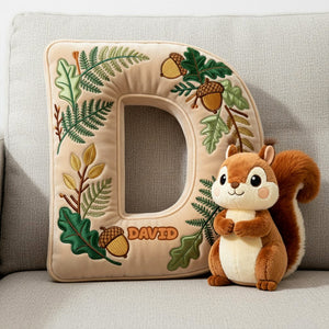 Squirrel Alphabet Initial Letter Custom Shaped Pillow - Personalized Gifts For Kids 02pgtn101225