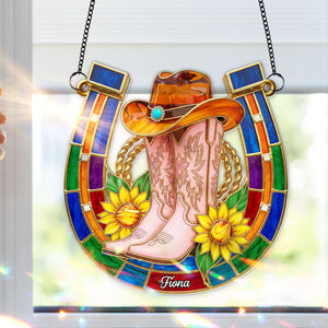 Western Spirit Suncatcher Ornament - Personalized Gifts For Cowgirl 02NALU280725