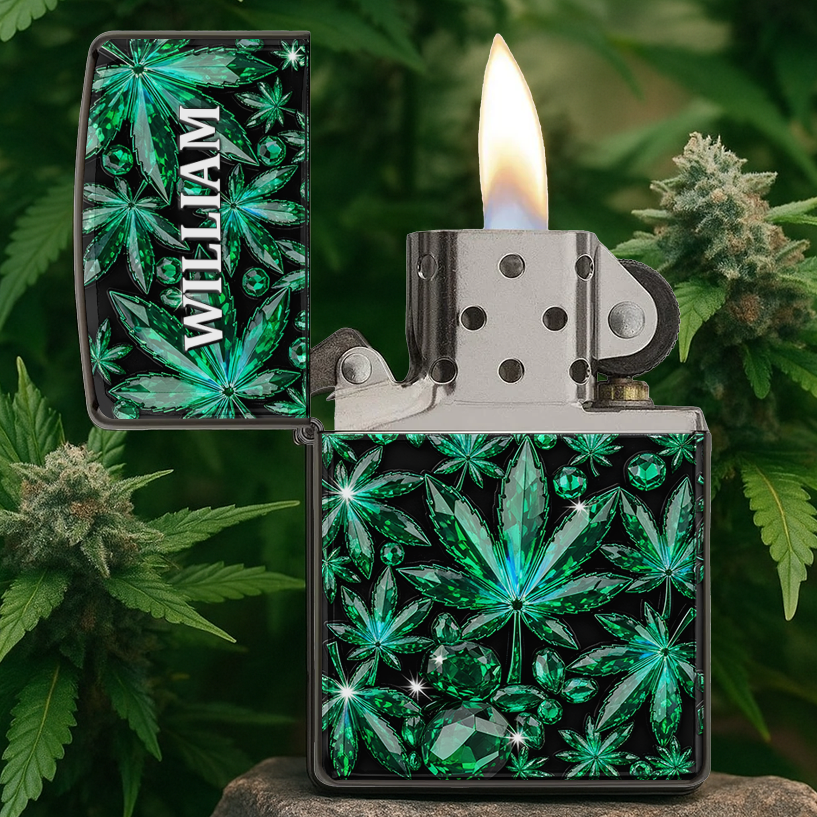 Crystal Leaf Lighter - Personalized Gifts For Stoners 02TOLU310725