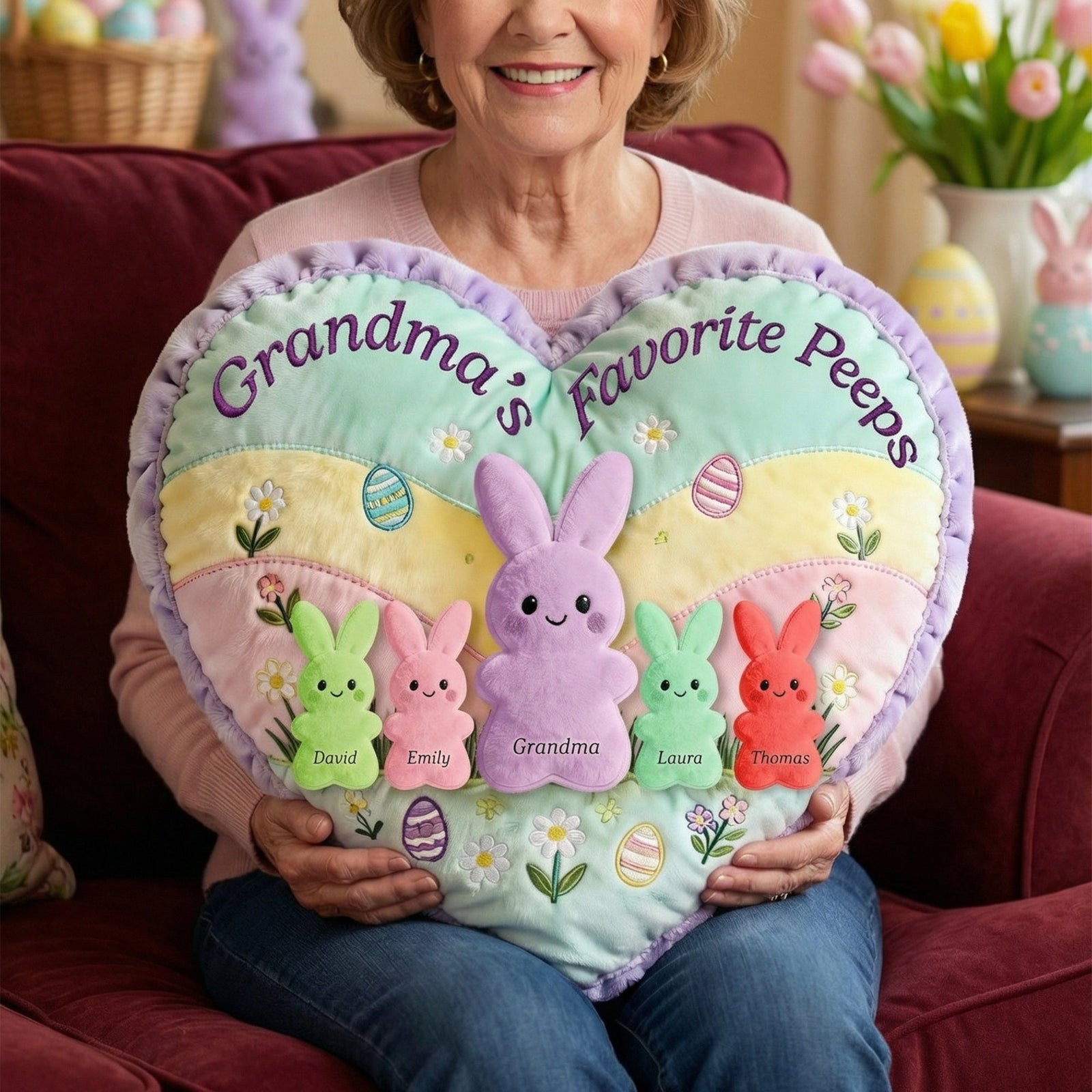 Grandma Peep Easter Custom Shape Pillow - Personalized Gifts For Grandma 05naqn300126
