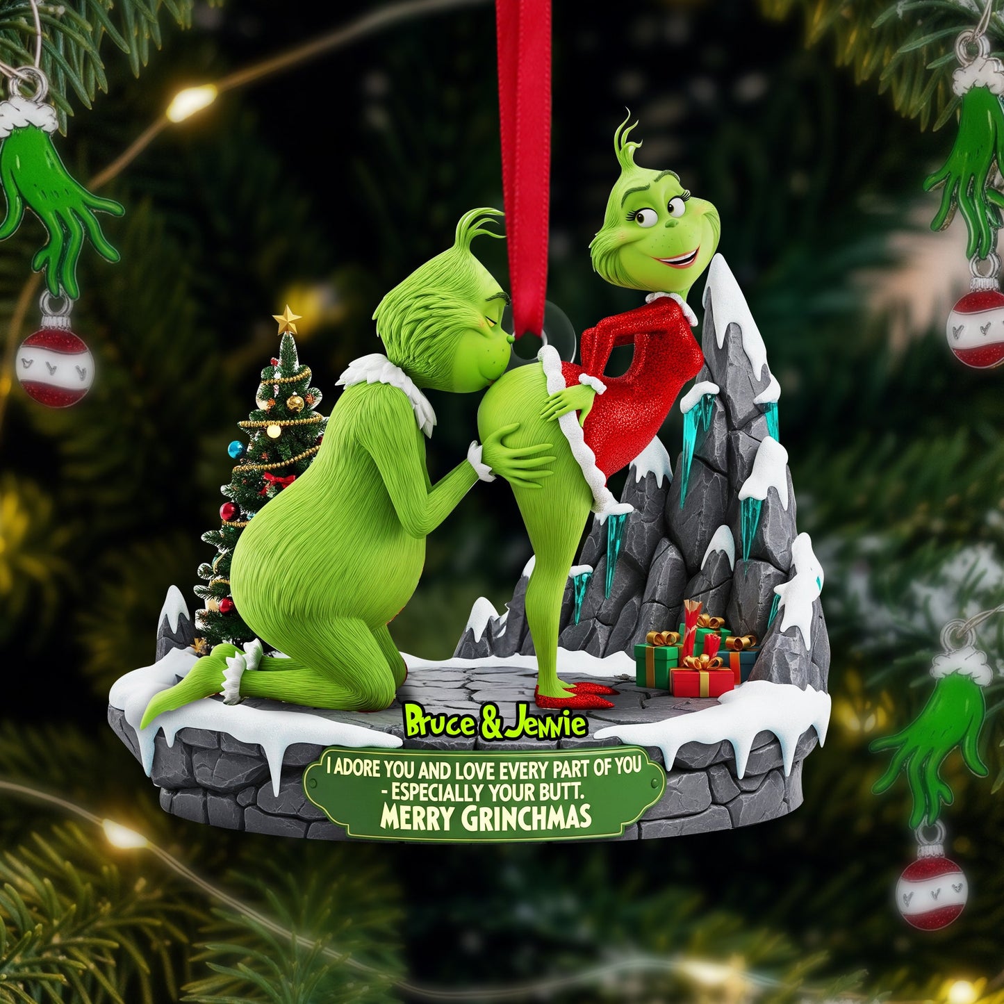 Naughty Green Couple Ornament - Personalized Gift For Couple 02ohlu090925