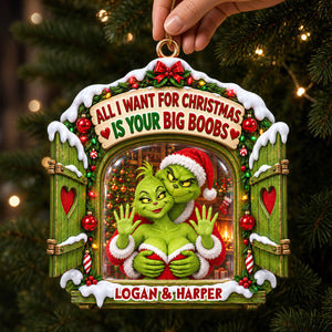 Cheeky Couple Holiday Ornament - Personalized Christmas Gifts For Couple 07ohdt071026