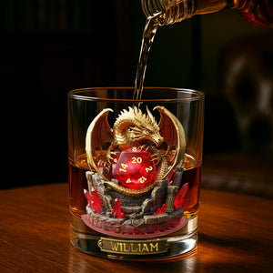 Legendary Dragon Dice Round Glass - Personalized Gifts For Drinking Lovers 01PALU151225