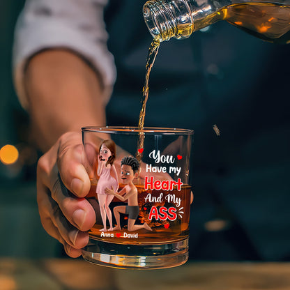 You Have My Heart Whiskey Glass Personalized Funny Gifts For Couple 03natn180725hg
