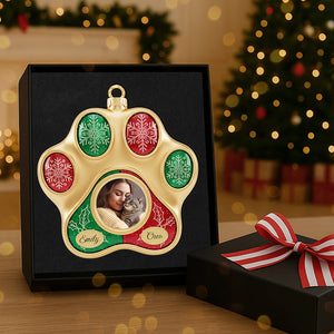 Personalized Gifts For Cat Lovers, Cat Paw Shape Acrylic Christmas Ornament 03kita141025