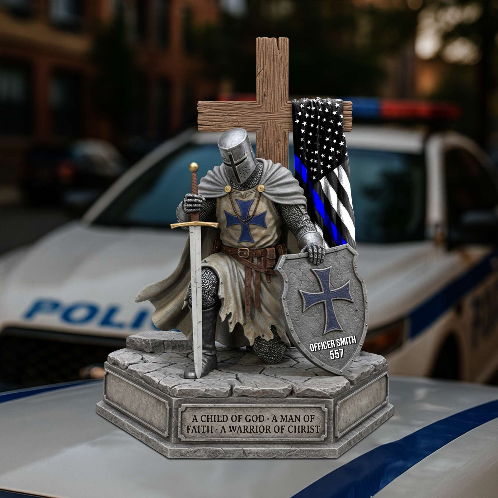 Knight Templar God Acrylic Plaque Personalized Gifts For Police 03qhtn170525-Homacus