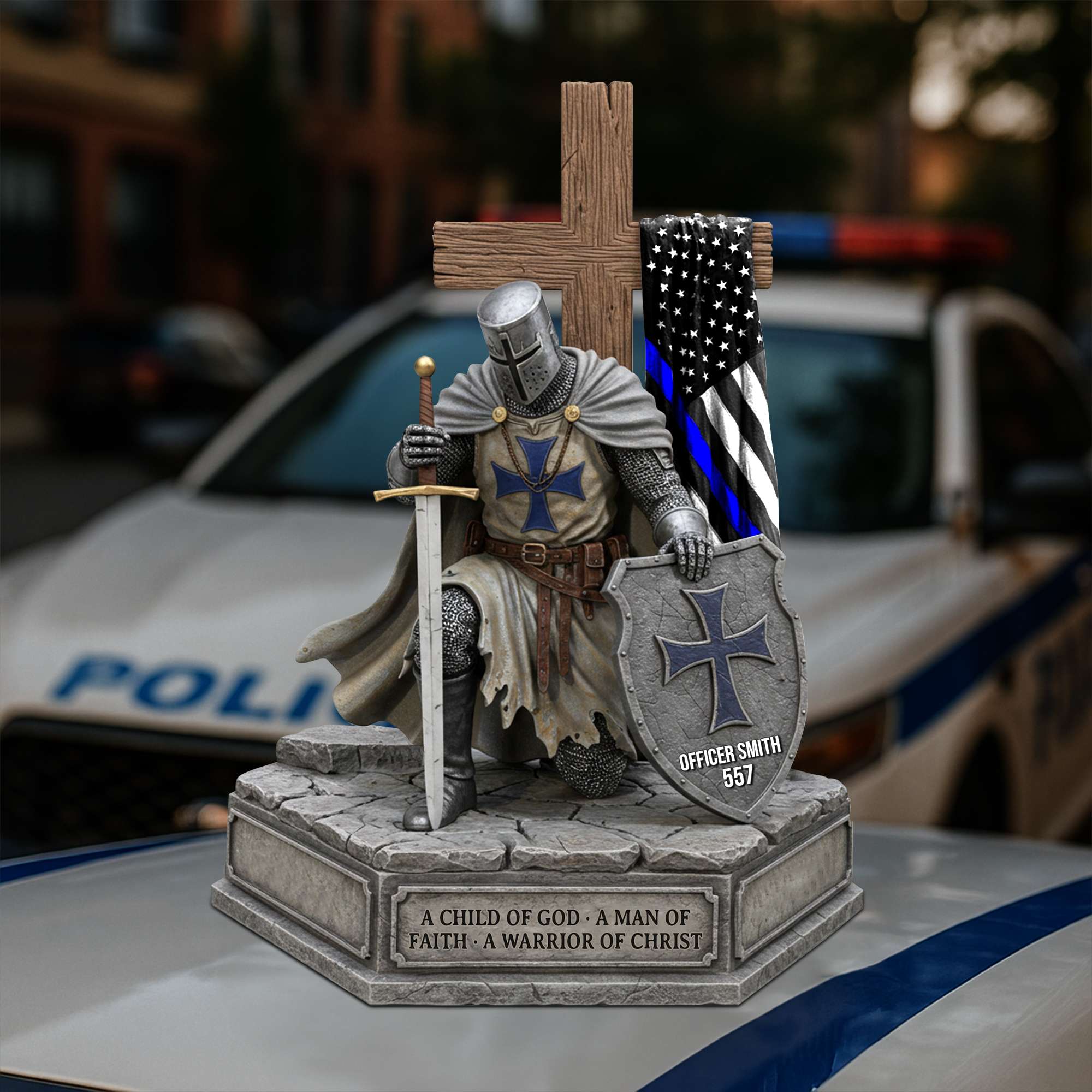 Knight Templar God Acrylic Plaque Personalized Gifts For Police 03qhtn170525-Homacus