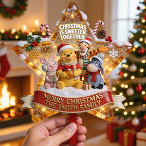 Christmas Is Sweeter Together Tree Topper - Personalized Christmas Gifts For Family 06pgdt050826