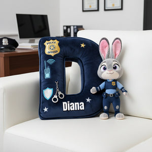 Cute Police Buddy Initial Pillow - Personalized Gift For Police Officer 01PGLU101225