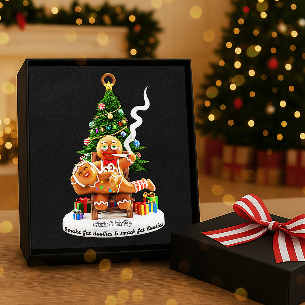 Smoking Gingerbreads Personalized Funny Gifts For Couple Christmas Ornament 04tota170925