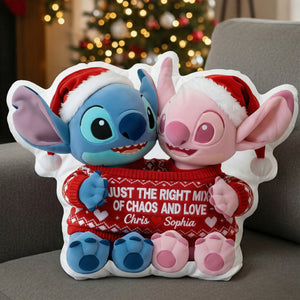 Couple In Cute Sweater Shaped Pillow - Personalized Gifts For Couple 03QHLU121125