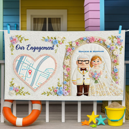 Romantic Engagement Beach Towel - Personalized Wedding Gifts For Couple 05OHLU140725