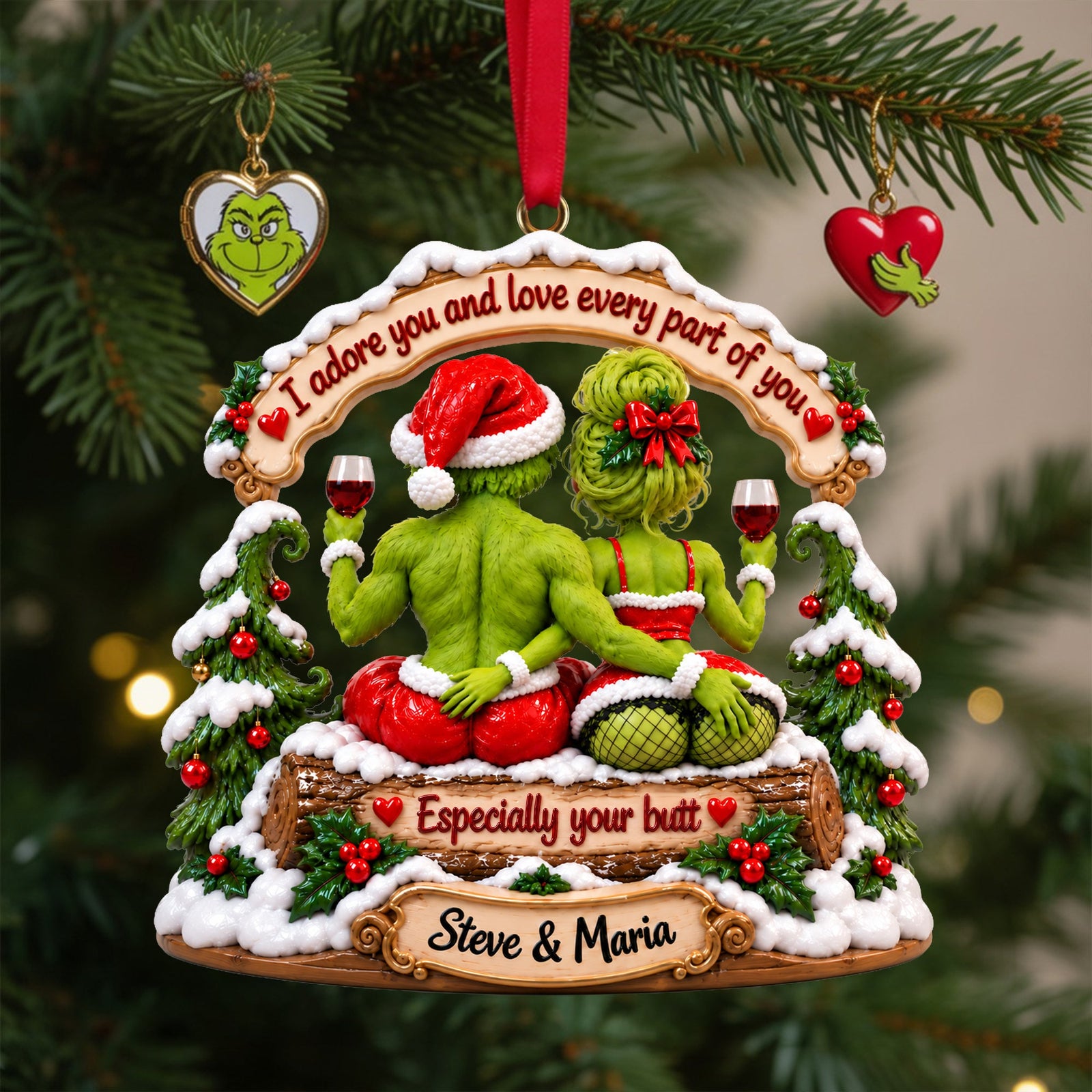 Playful Touch Couple Acrylic Ornament -  Personalized Gift For Couples 05TOLU161026