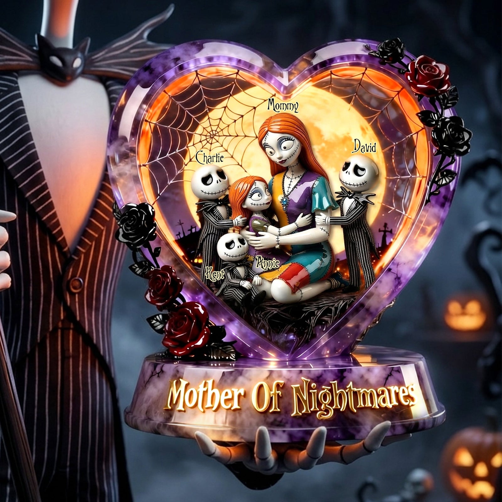 Spooky Mom And Kids Light Box - Personalized Gifts For Mother's Day Acrylic Light Box 02OHLU070426
