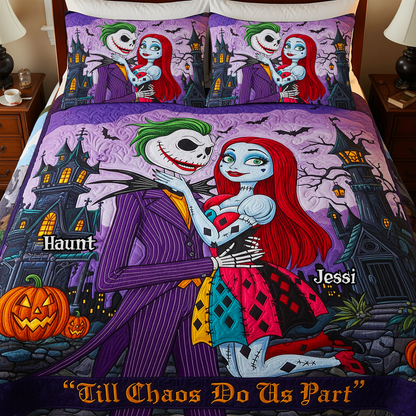 Spooky Couple Quilt Bed Set Special Line – Personalized Gifts For Couple 04NALU090825