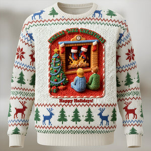 Creepy Fun Waiting Santa In Chimney Ugly Sweater, Personalized Gifts For Christmas 07qhtn041125