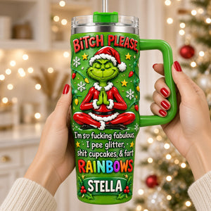 Sleighing The Naughty List Tumbler With Handle - Personalized Funny Gifts 01HUDH141026