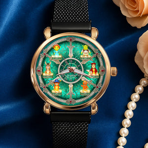 Legendary Swamp Friends Mesh Strap Quartz Watch – Personalized Gift for Animation Lovers 03tgqn210725