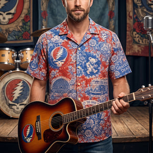 Folk Grateful Dead Toile De Jouy Hawaiian Shirt - Personalized Gifts For Music Lovers 02qhtn110726