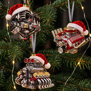 Drag Racing V8 Engine Ornament - Personalized Gifts For Racing Fans Christmas Ornament 04NATA121026
