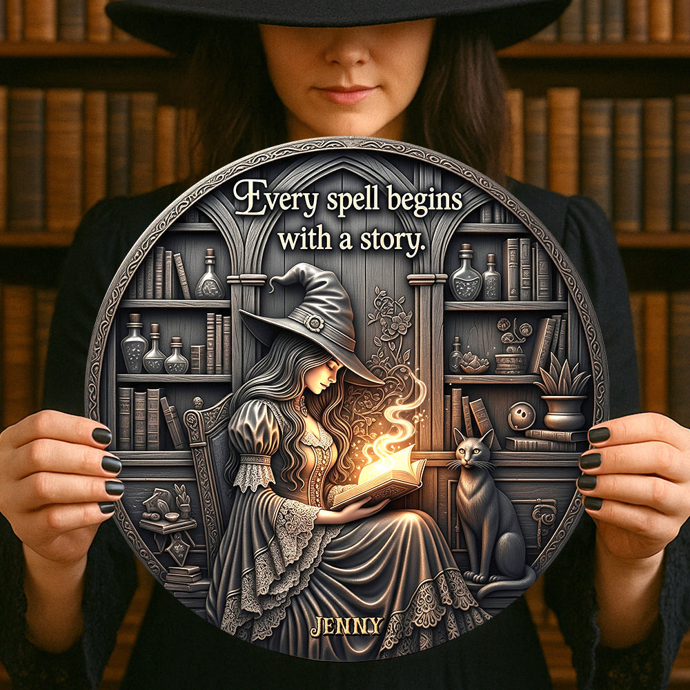 Spooky Metal Sign Personalized Gifts For Witch Lovers 02pgtn180725