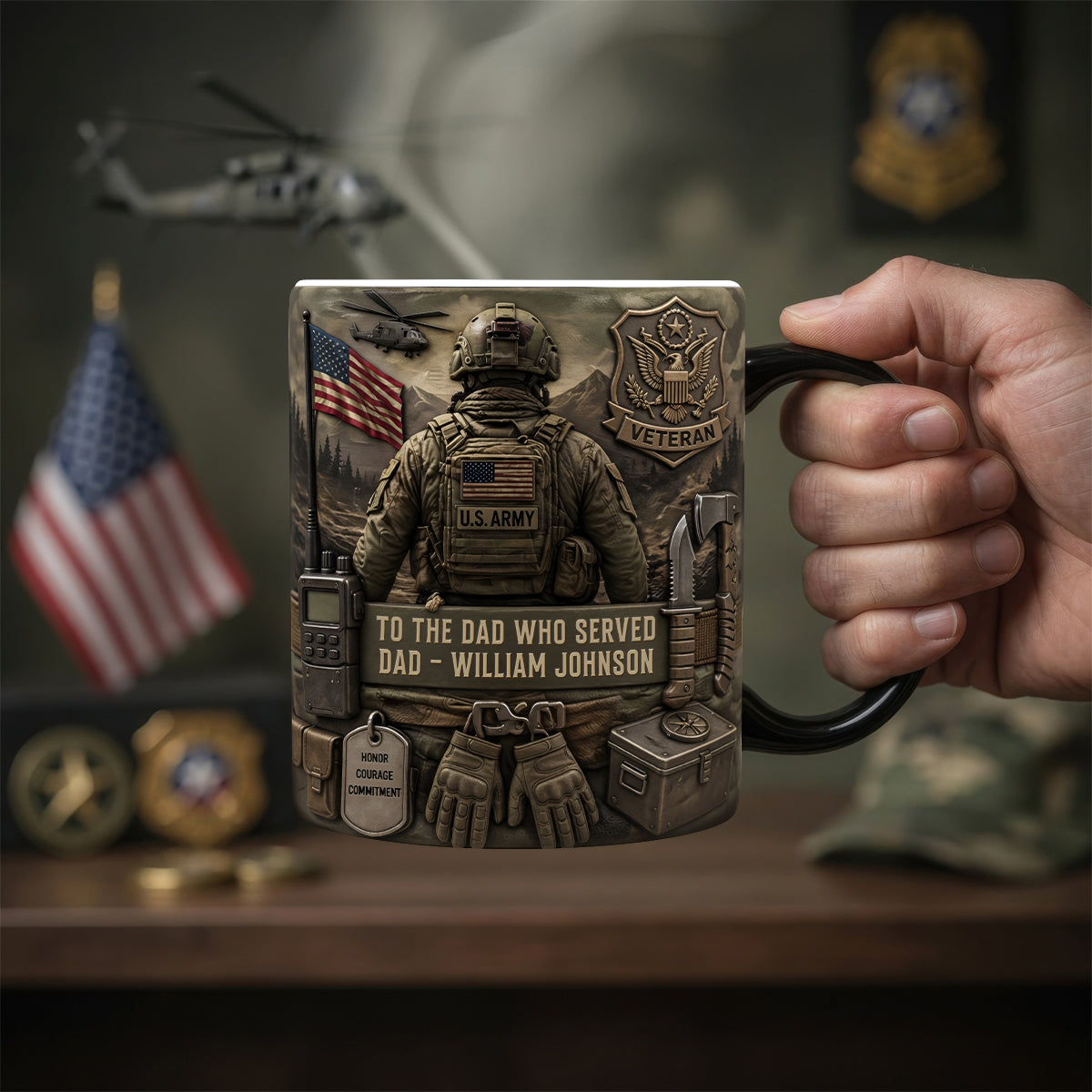 Proud Veteran Dad Magic Coffee Mug - Personalized Gifts For Dads 04TYDH290426