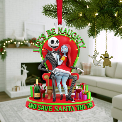 Let’s Be Naughty Couple Ornament - Personalized Christmas Gifts For Couple 03OHLU090925