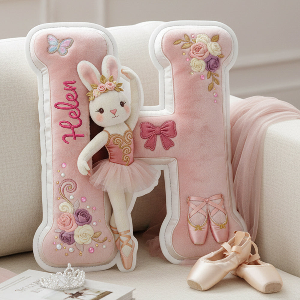 Bunny Ballet Alphabet Pillow - Personalized Gifts For Girls 01nata111225
