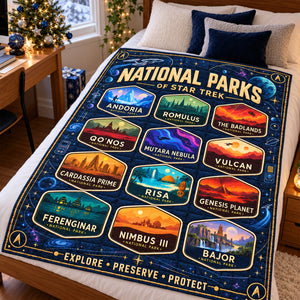 Cosmic National Parks Blanket - Personalized Gifts For Sci-Fi Lovers 03naqn061026
