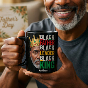 Black Father Black King Coffee Mug - Custom Photo Gifts For Dads 03HUQN050526