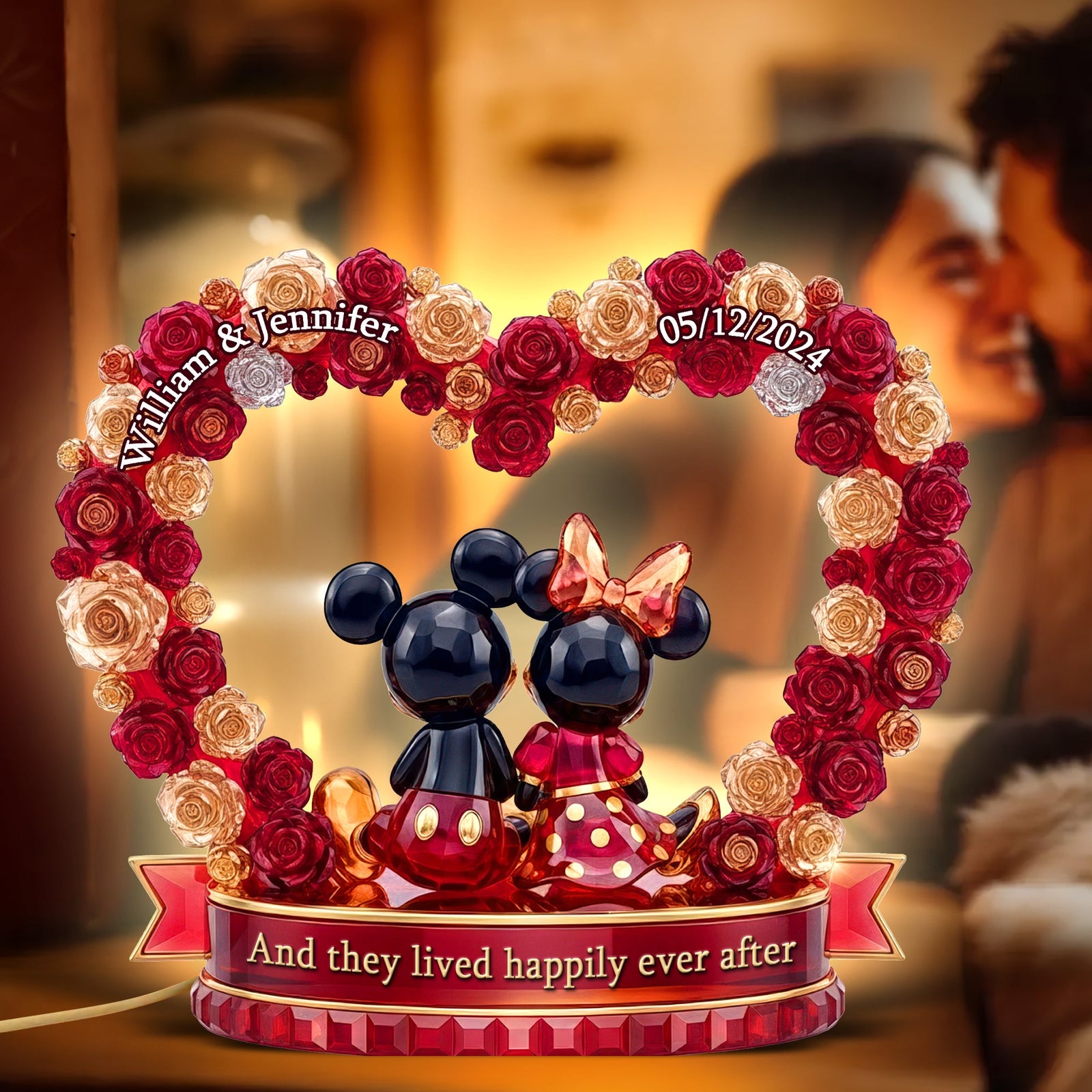 Romantic Couple Acrylic Light Box - Personalized Gifts For Couples 06toqn111225