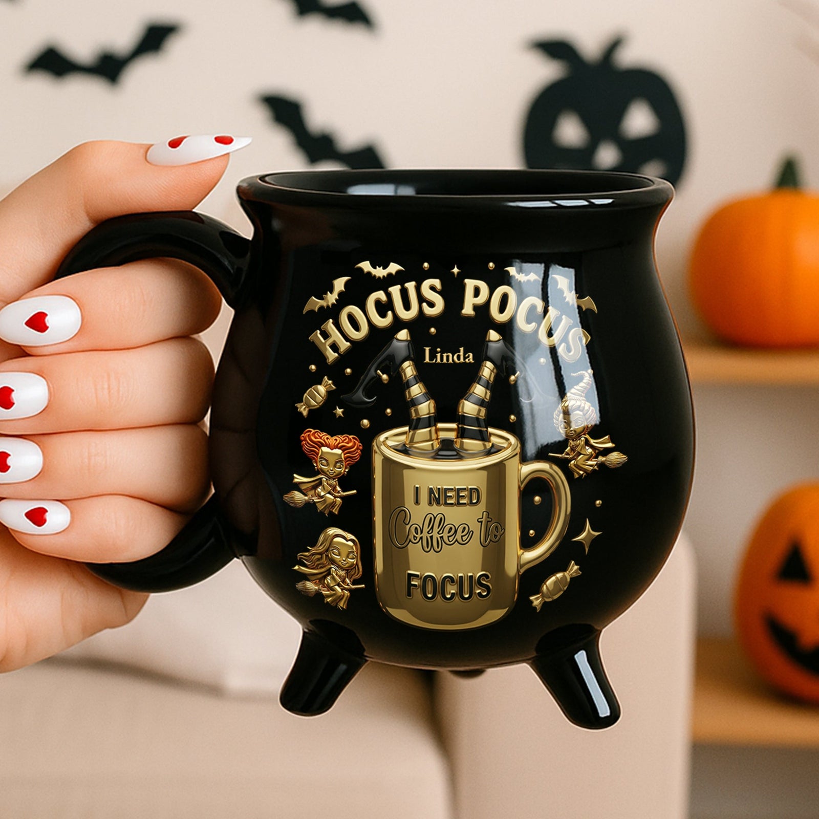 Spooky Sips Cauldron Mug - Personalized Gifts For Fantasy Lovers 04TGDT180825