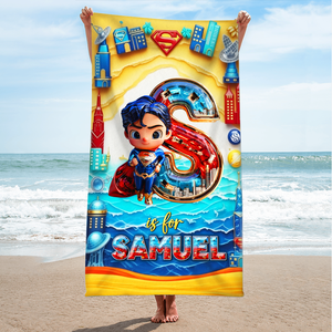 Personalized Gifts For Kids Beach Towel, Boy Style 05TGPU180725