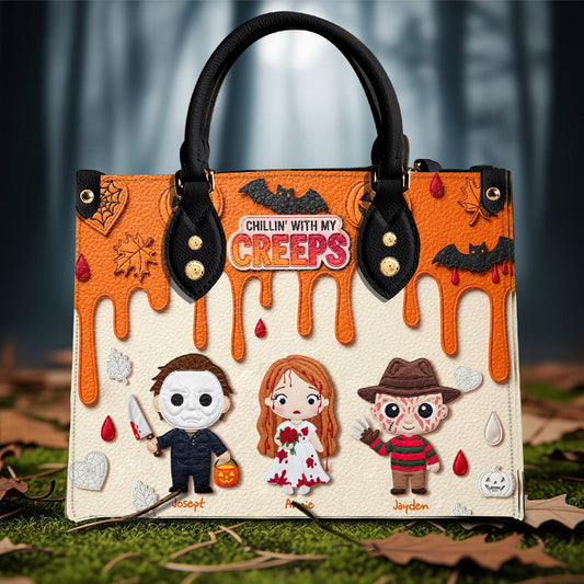 Cute Halloween Creep Leather Bag - Personalized Gift For Mom & Grandma 02QHLU200825