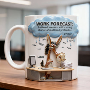 Attitude Donkey Office Worker Work Forecast, Personalized Gifts For Coworker 05qhtn230126
