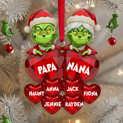 Grandparents Heart Ornament - Personalized Christmas Gifts For Grandparents 04NALU280825