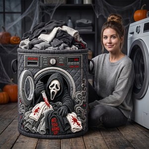 Horror Villain In The Washing Machine Quilted Laundry Basket - Personalized Gifts For Horror Lovers 07nadh140726