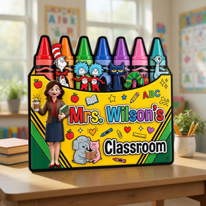 Teacher's Crayon Classroom Acrylic Plaque - Personalized Gifts For Teachers 02naqn060726