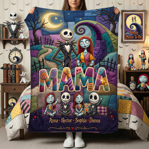 Mom and Kids Spooky Blanket - Personalized Gifts For Mother 04patn270326
