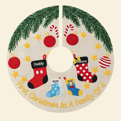 Holiday Stockings Quilted Tree Skirt - Personalized Gifts For Family 01naqn300825